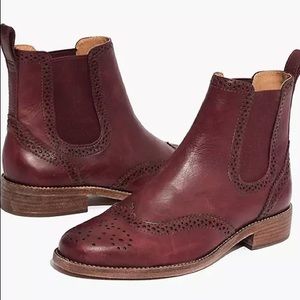 Madewell Ivan Brogue Chelsea Boot Dark Cabernet